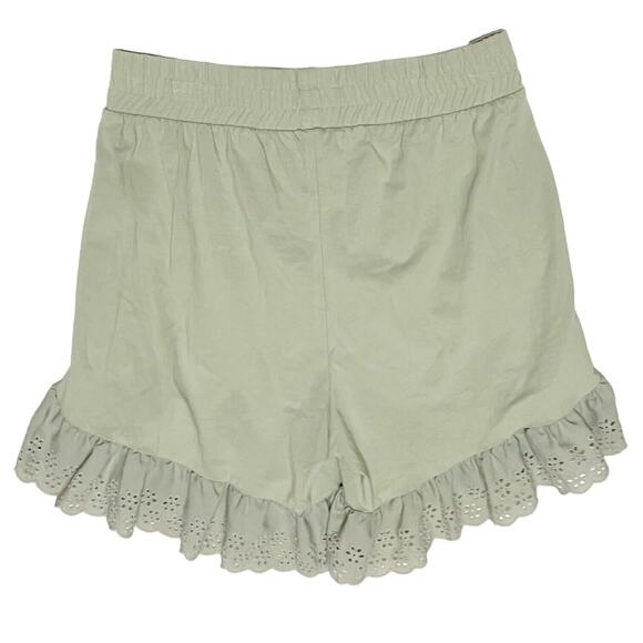 Vero Moda NWT Juna Ruffle Pull On Hi Rise Shorts Sz M Elastic Waist Sage Green - Picture 4 of 6